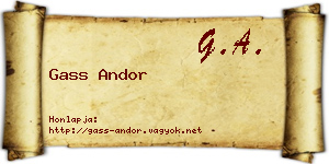 Gass Andor névjegykártya