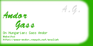 andor gass business card